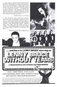 Постер фильма: Lenny Bruce Without Tears